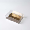 Boite transparente, fond or, 170x120x45