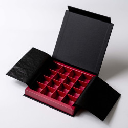 Boîte chocolat à abattant avec nœud élastique | Chocopack