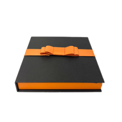 Boîte chocolat à abattant avec nœud élastique | Chocopack