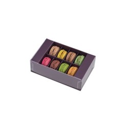 Boites pour macarons avec couvercle transparent
