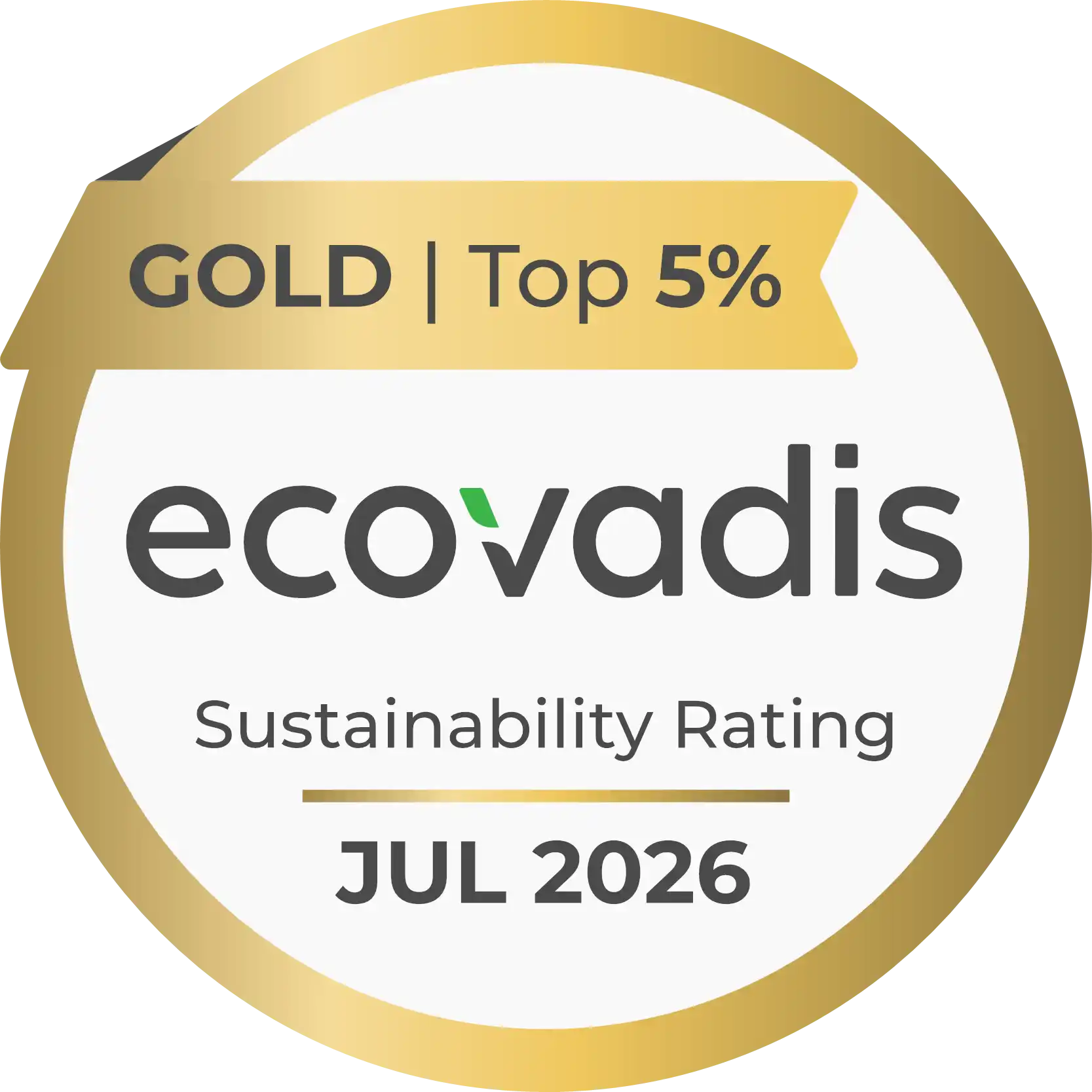 Médaille d'or EcoVadis 2026